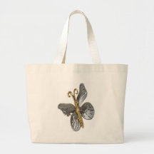 Gold & Silver butterflie Canvas Bag