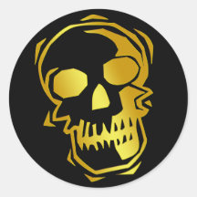GOLD SKULL STICKERS