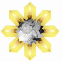 Gold Snowflake  Christmas Ornament Photo Sculpture