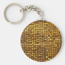 Gold Sparkling Sequin Look Key Chain