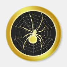 GOLD SPIDER AND WEB MAGNET