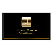 Gold Stamp Political Scientist Dark Business Card
