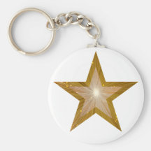 Gold Star keychain white
