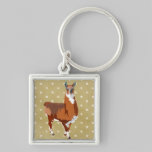 Gold Star Llama Keychain keychains