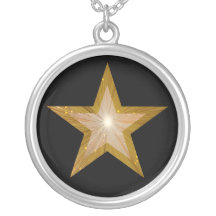 Gold Star necklace black