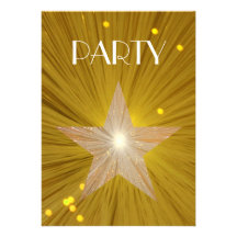 Gold Star 'Party' invitation