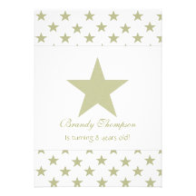 Gold Star Party Invitations