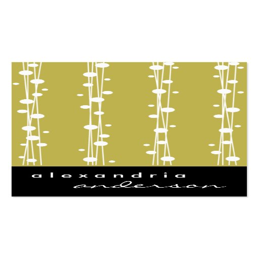 Gold Stylish Dots and Straw Business Cards