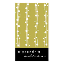 Gold Stylish Dots and Straw Business Cards