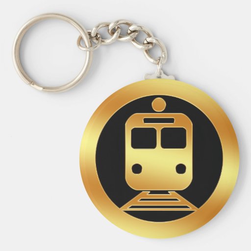 Gold Subway Train Symbol Keychains