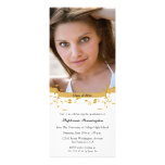 Gold swirls graduation photo party announcement