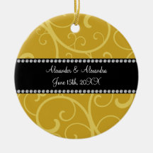 gold swirls wedding favors christmas ornaments