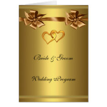 Gold Wedding Program Greeting Cards