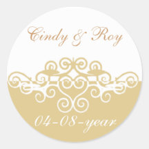 gold wedding stickers