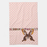 Golddust Butterfly Pink Pok-a-dot  MoJo Kitchen To Kitchen Towel