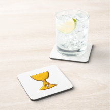Golden "3-D" Chalice Beverage Coaster