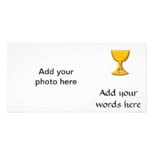 Golden "3-D" Chalice Personalised Photo Card