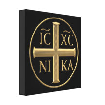 Golden "3-D" Jesus Christ: Conquers Stretched Canvas Prints