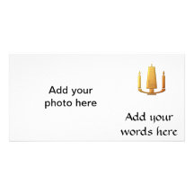 Golden "3-D" Unity Candle Photo Cards