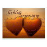 Golden 50 year anniversary postcard