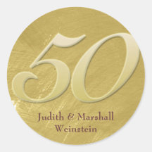 Golden (50th) Anniversary Faux Metal-Look Sticker