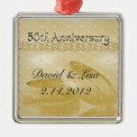Golden Anniversary Bands Of Love Set Christmas Ornaments