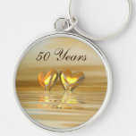 Golden Anniversary Hearts Key Chains