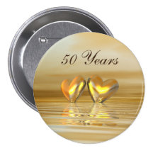 Golden Anniversary Hearts Pins