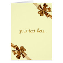 golden bow greetings card