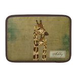 Golden Bronze Giraffe Personalized  Macbook Sleeve