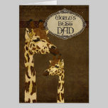Golden Bronze Giraffes  Father's Day Card cards