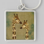 Golden Bronze Giraffes  Keychain keychains