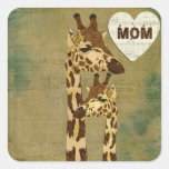 Golden Bronze Giraffes Mom Sticker