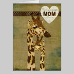 Golden Bronze Giraffes  Mother's Day Card cards