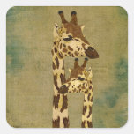 Golden Bronze Giraffes Sticker
