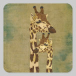 Golden Bronze Giraffes Sticker stickers
