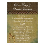 Golden Bronze Giraffes  Wedding Invitation