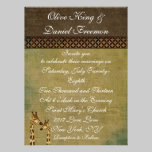 Golden Bronze Giraffes  Wedding Invitation invitations