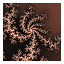 Golden Brown - coffee coloured fractal swirls Photo Art