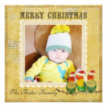 Golden Canaries Christmas Photo Card