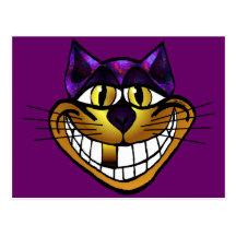 Golden Cheshire Cat Postcard