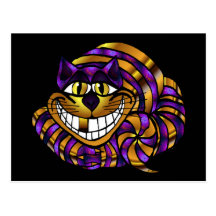 Golden Cheshire Cat Postcard