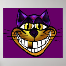 Golden Cheshire Cat Print