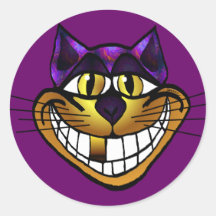 Golden Cheshire Cat Sticker