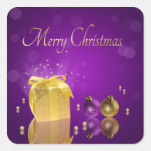 Golden Christmas Gift Box - Sticker