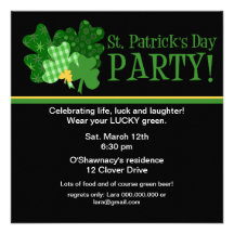 Golden Clover St/ Patrick's Day Party Invitation