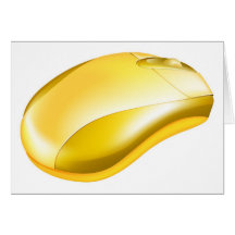 Golden Computer Mouse Illustration Greeting Card