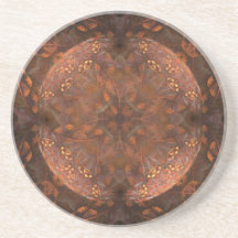 Golden Copper Shimmer Drink Coasters