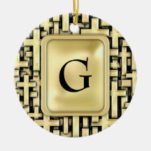 Golden Crosses Christmas Ornaments