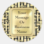 Golden Crosses Round Sticker